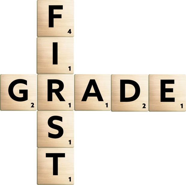 First Grade Scrabble Tiles DTF (direct-to-film) Transfer