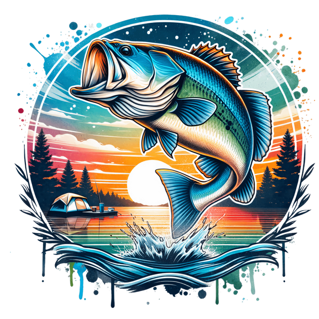 Fish Jumping Mouth Open DTF (direct-to-film) Transfer – Twisted Image ...