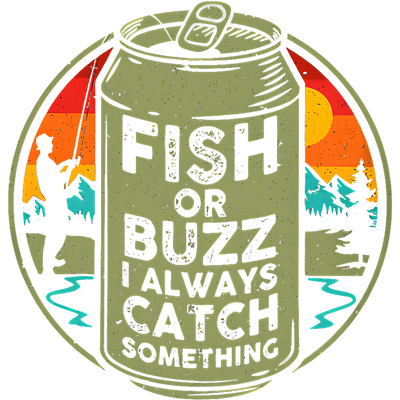 Fish or Buzz Can & Sunset DTF (direct-to-film) Transfer