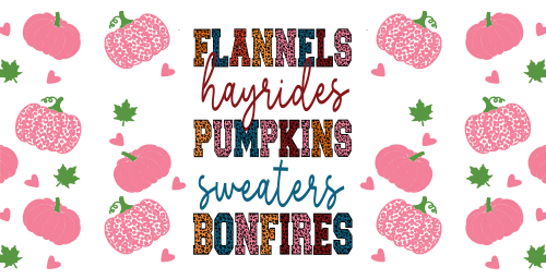 Flannels Sweaters Bonfires 16oz UV DTF Libby Cup Wrap