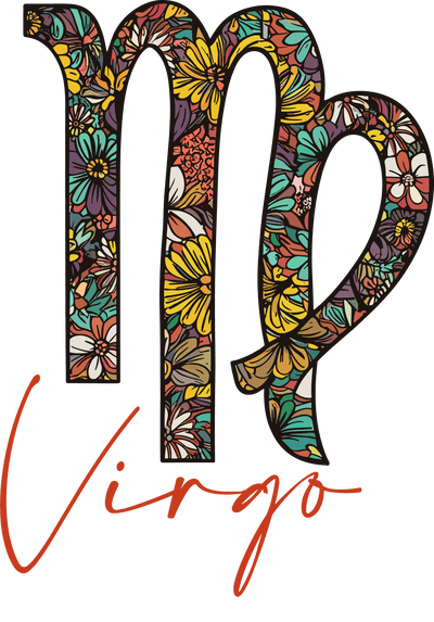 Floral Virgo DTF (direct-to-film) Transfer