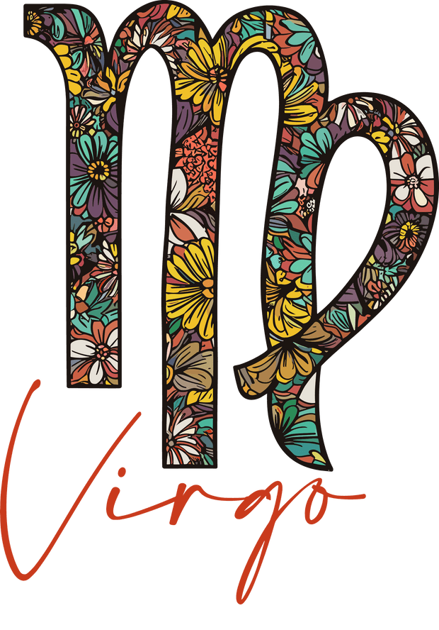 Floral Virgo DTF (direct-to-film) Transfer