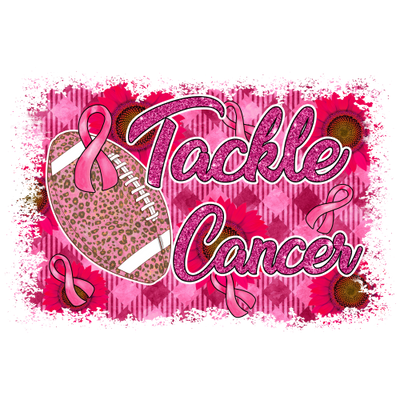 Football-Tackle-Cancer-Breast-Cancer-Png DTF (direct-to-film) Transfer