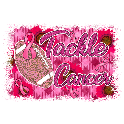 Football-Tackle-Cancer-Breast-Cancer-Png DTF (direct-to-film) Transfer