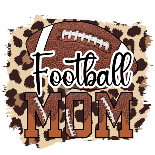 Football Mom Leopard Background DTF (direct-to-film) Transfer