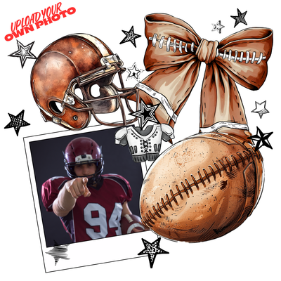Personalized Football 2 DTF (direct-to-film) Transfer (Upload Your Photo)
