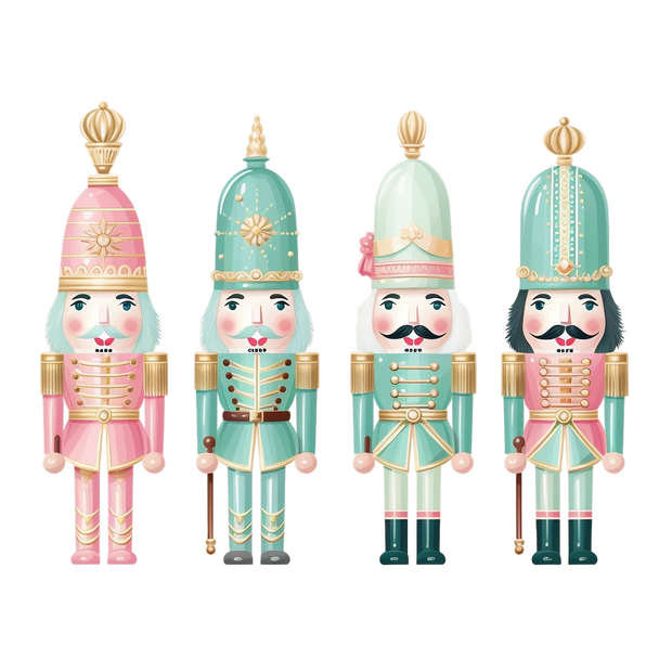 Four Pastel Toy Soldiers DTF (direct-to-film) Transfer