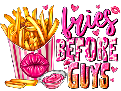 Fries Before Guys With Red Lips DTF (direct-to-film) Transfer