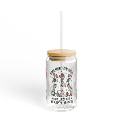 Dead Inside but Jolly AF Skull Christmas 16oz UV DTF Libby Cup Wrap