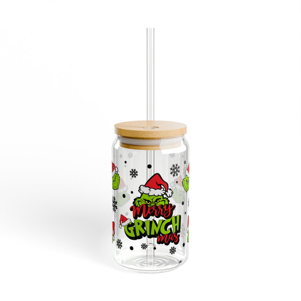 G Man Faces Merry Grinchmas 16oz UV DTF Libby Cup Wrap