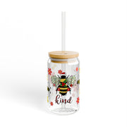 Bee Kind Christmas with Honey Bee 16oz UV DTF Libby Cup Wrap