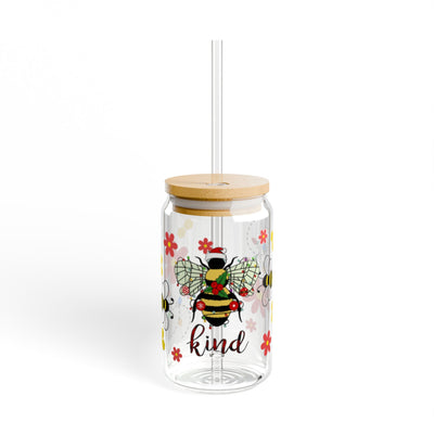 Bee Kind Christmas with Honey Bee 16oz UV DTF Libby Cup Wrap