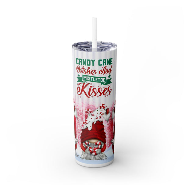 Wishes & Kisses Gnomes & Canes 20 oz Skinny Tumbler Wrap