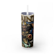 New Orleans Saints With Animated Football Player UV-DTF 20 oz Skinny Tumbler Wrap