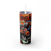 Cincinnati Bengals With Animated Football Player UV-DTF 20 oz Skinny Tumbler Wrap