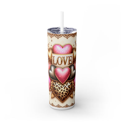 Love and Hearts 20 oz UV DTF Skinny Straight Tumbler Wrap