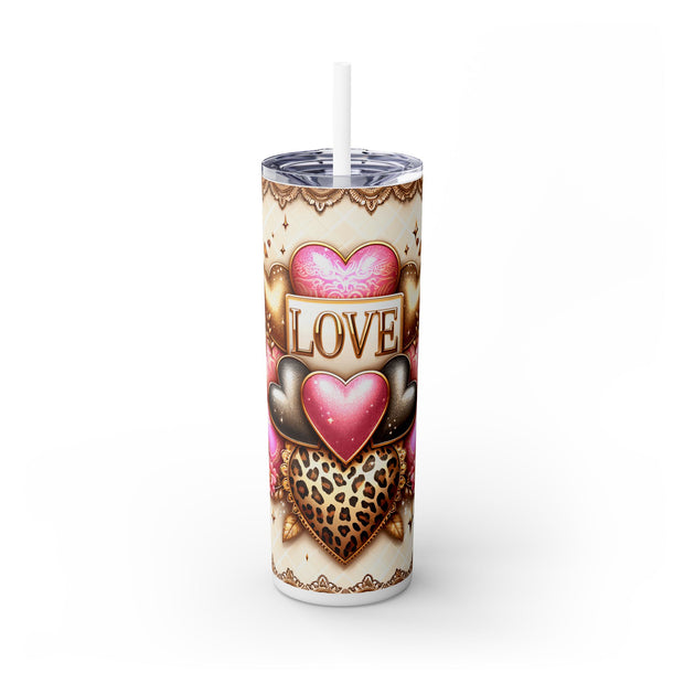 Love and Hearts 20 oz UV DTF Skinny Straight Tumbler Wrap