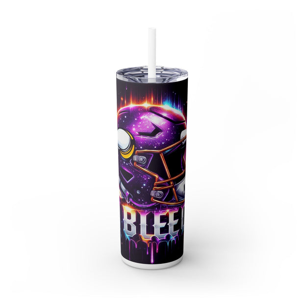 Minnesota  I Bleed  Football Helmet With Team Logo  UV-DTF 20 oz Skinny Tumbler Wrap