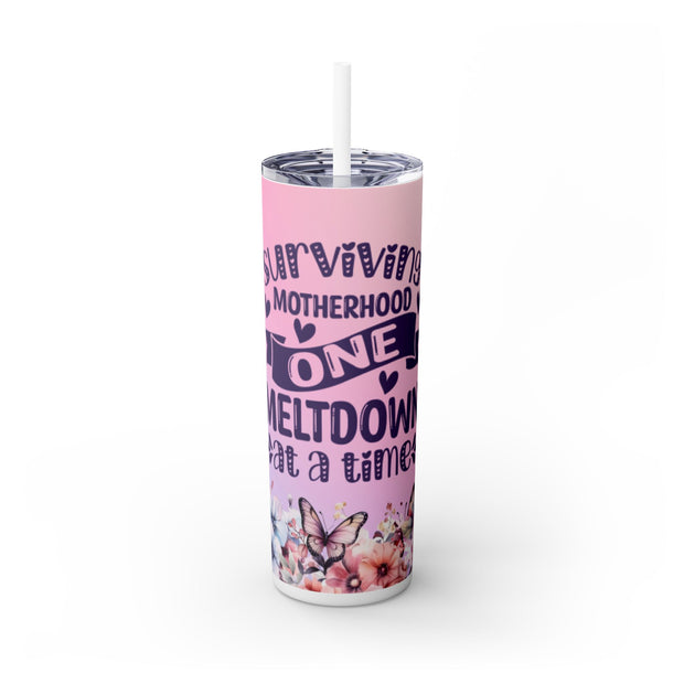 Surviving Motherhood UV DTF Wraps for 20 oz Skinny Tumbler