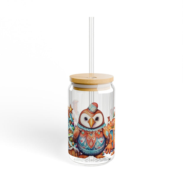 Owl Gingerbread Christmas 16oz UV DTF Libby Cup Wrap