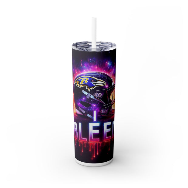 Baltimore I Bleed  Football Helmet With Team Logo UV-DTF 20 oz Skinny Tumbler Wrap