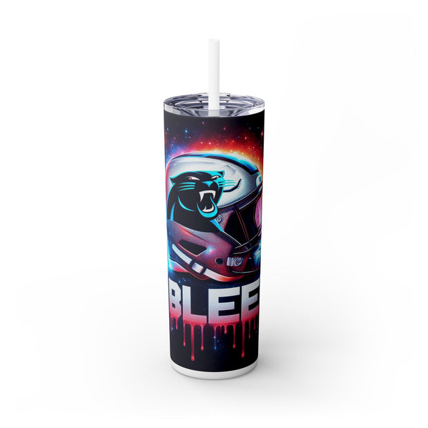 Carolina  I Bleed  Football Helmet With Team Logo  UV-DTF 20 oz Skinny Tumbler Wrap