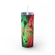 Wicked With Witch And Princess In Green And Pink UV-DTF 20 oz Skinny Tumbler Wrap