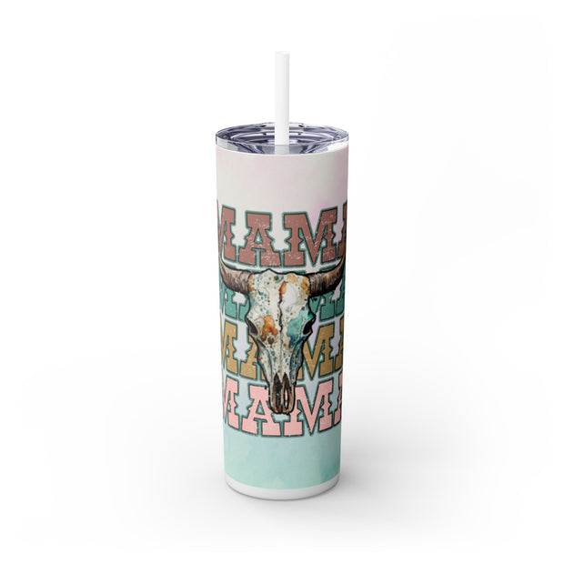 Mama with Cow UV DTF Wraps for 20 oz Skinny Tumbler