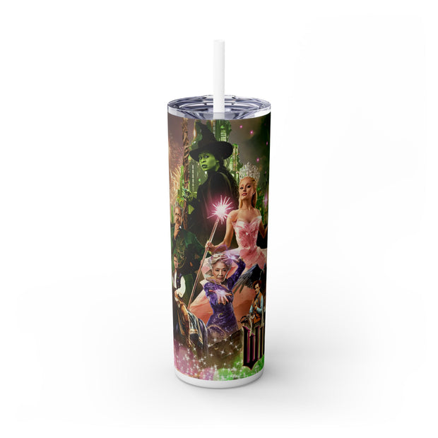 Wicked With Prince Princess And Witch With Starry Backdrop 20 oz Skinny Tumbler Wrap