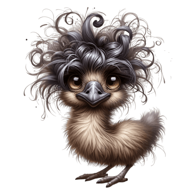 Fun Hair Emu DTF (direct-to-film) Transfer