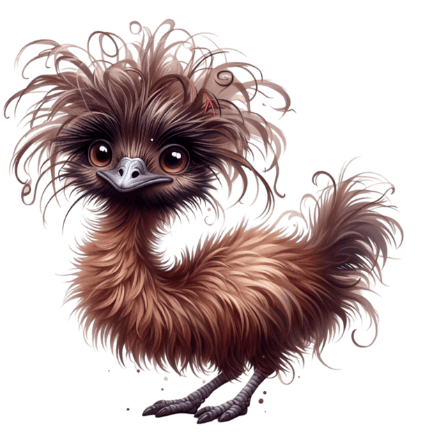 Funny Brown Emu DTF (direct-to-film) Transfer