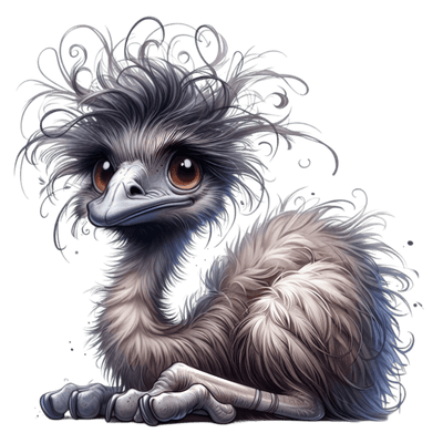 Funny Emu Sitting Pretty DTF (direct-to-film) Transfer