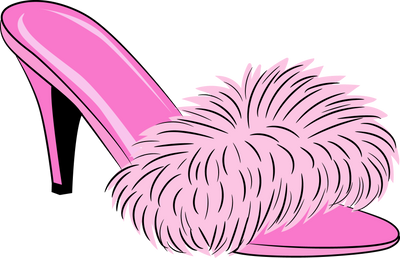 G Girls  Pink Feather Slipper DTF (direct-to-film) Transfer