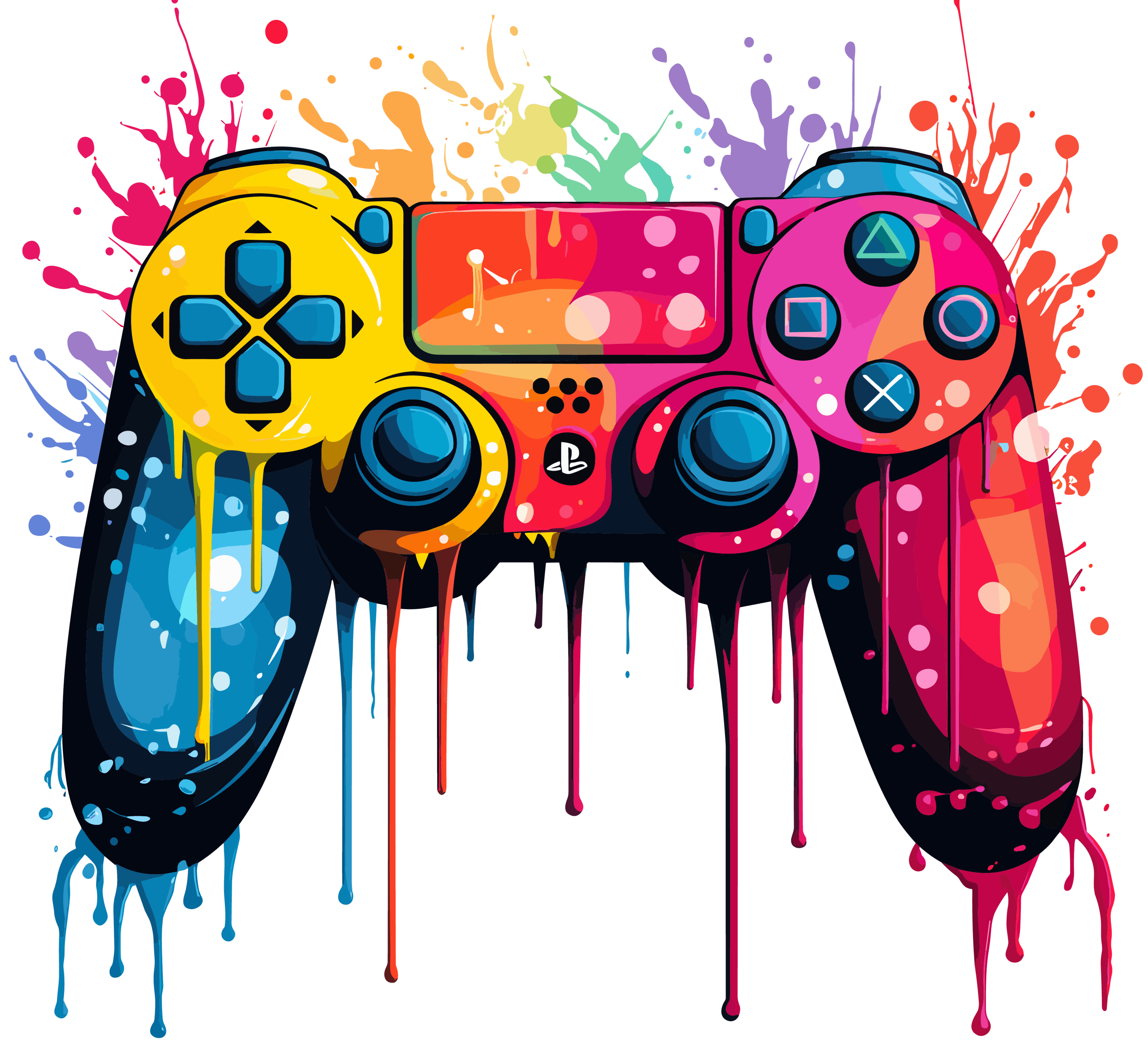 Game Controller Color Drip DTF (direct-to-film) Transfer – Twisted ...