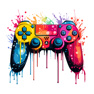 Game Controller Color Drip DTF (direct-to-film) Transfer