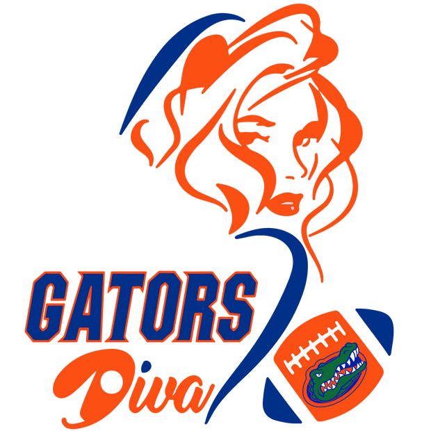 Gators Diva Girl & Ball DTF (direct-to-film) Transfer