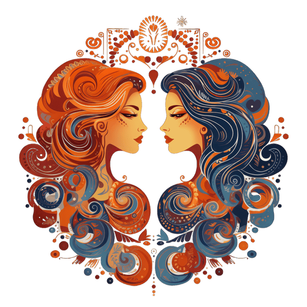 Gemini Colorful Twin Women DTF (direct-to-film) Transfer