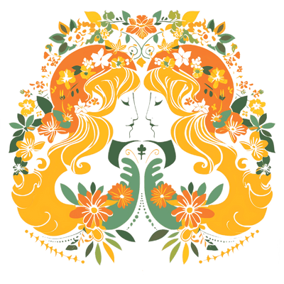 Gemini Twins Face to Face DTF (direct-to-film) Transfer