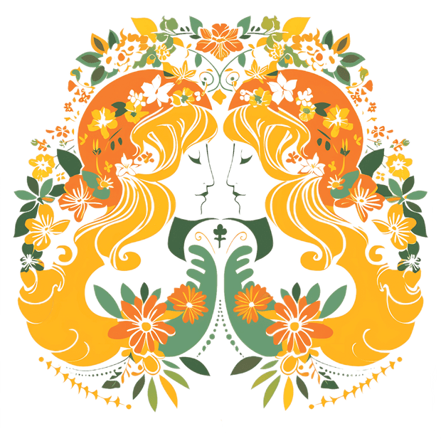 Gemini Twins Face to Face DTF (direct-to-film) Transfer