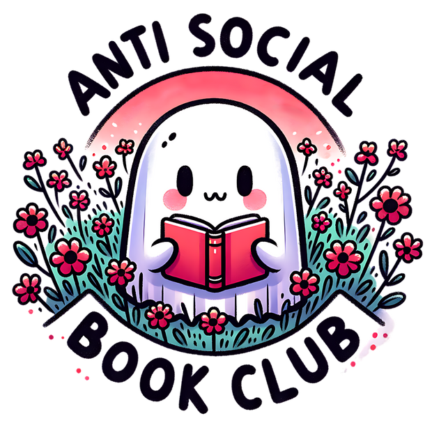 Ghost Reading Red Flowers Book Club DTF (direct-to-film) Transfer