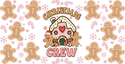 Gingerbread Christmas Crew Cookie 16oz UV DTF Libby Cup Wrap