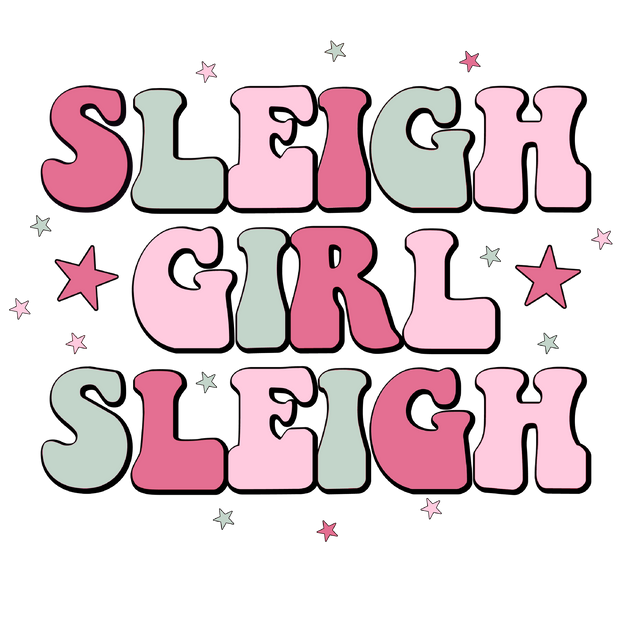 Girl Sleigh DTF (direct-to-film) Transfer