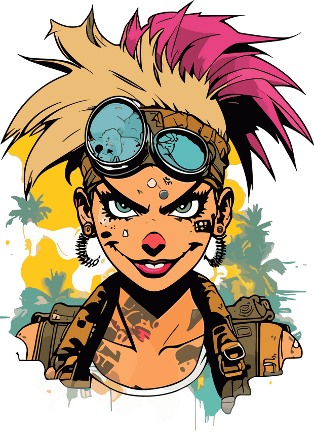 Girl in Backpack & Earrings DTF (direct-to-film) Transfer