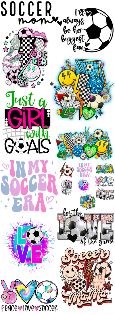 Girl's Soccer 1 with Pocket-sizes 60x22" DTF Ready to Ship Gang Sheet