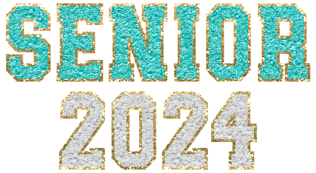 Glitter Patch Senior 2024Teal DTF (direct-to-film) Transfer