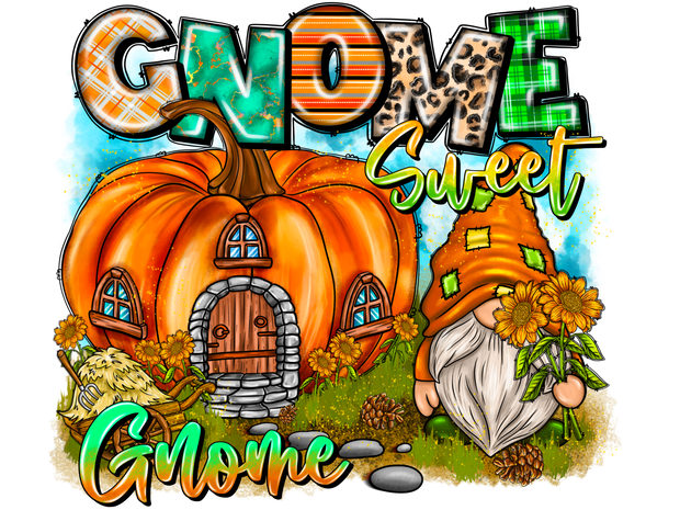 Gnome Sweet Gnome DTF (direct-to-film) Transfer