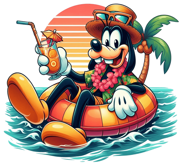 Goofy in Orange Tube DTF (direct-to-film) Transfer