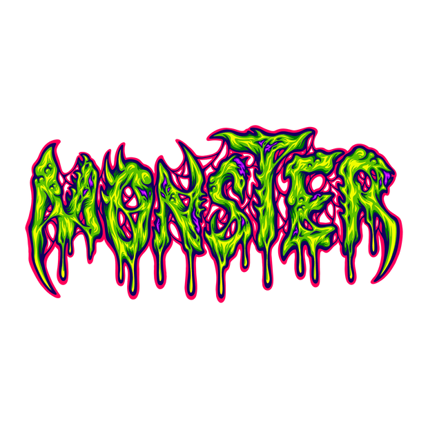 Green Font Monster Color Drip DTF (direct-to-film) Transfer