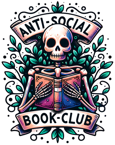 Green Leaves Book Club Skeleton DTF (direct-to-film) Transfer