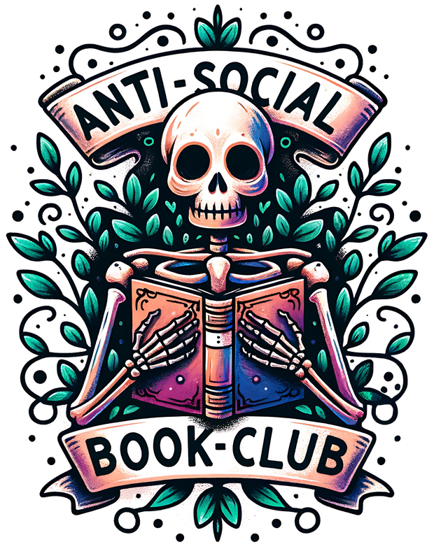 Green Leaves Book Club Skeleton DTF (direct-to-film) Transfer